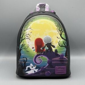 Loungefly Disney Nightmare Before Christmas Backpack - Black and Purple